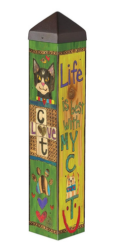 Studio M Lecciones De My Cat Art Pole Pet Kitty Outdoor Deco