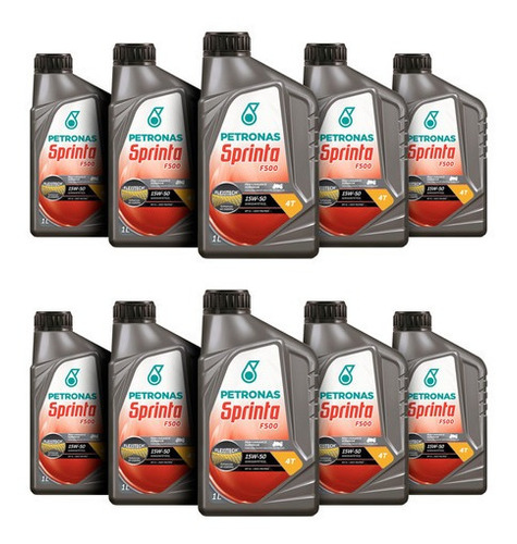 Pack Caja X10 Petronas Sprinta 4t F500 15w50 Semi-sintetico-