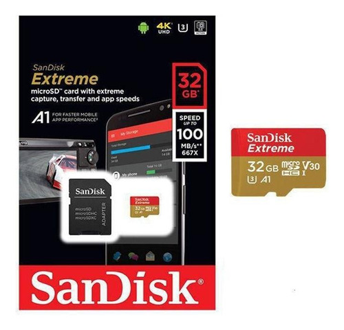 Tarjeta de memoria Sandisk Extreme con adaptador SD de 32 GB