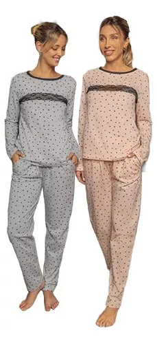 Compañero Inmoralidad Día del Maestro Pijamas Mujer Invierno Jersey C/ Bolsillo Lencatex 20315