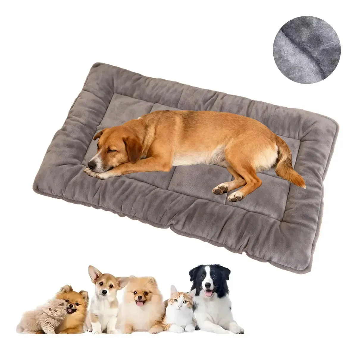 Cama Para Perro Grande Resistente 120x60cm Gris. Colchoneta Cómoda Y Duradera Para Mascotas. Ideal Para Descanso.
