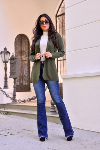 Blazer Feminino Max Acinturado Sobretudo Longo Neoprene Moda