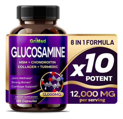 Grimed Glucosamina 12.000 Mg - X12 Power Con Msm, Condroitin