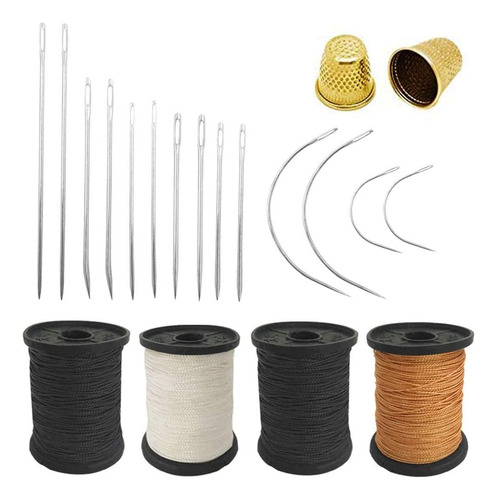 Juego De 20 Agujas De Coser Mano + Hilo De Tapicería +...