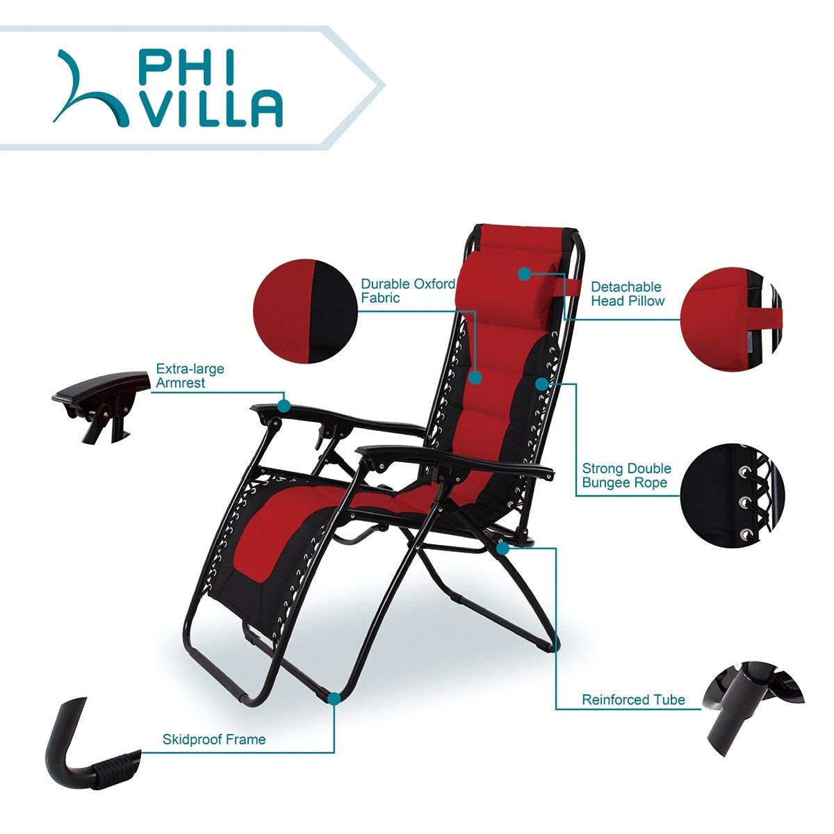 Silla De Patio Plegable Acolchada De Gravedad Phi Villa | Mercado Libre