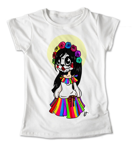 Blusa Colores Playera Flores Calaveras Dia De Muertos #272