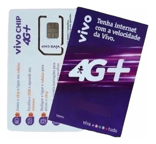 Kit 2 Chip Vivo 4g Pré Pago Qualquer Ddd Do Brasil 11 Ao 99