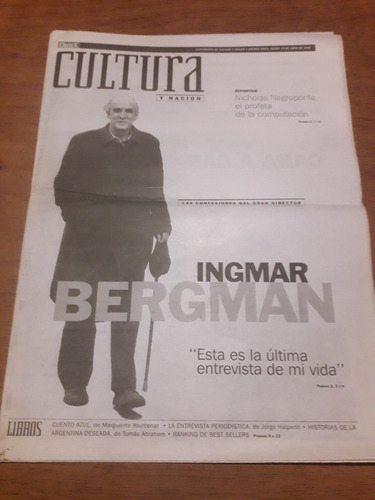 Diario Clarín Cultura 15 06 1995 Ingmar Bergman Negroponte 