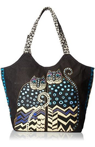 Laurel Burch Polka Dot Gatos Large Scoop Tote