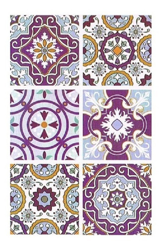 Azulejo Hidráulico Adhesivo C/u 15 X 15 Cm Set X 6 Crfyc1014