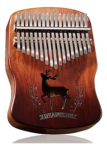 ~? Kalimba 17 Key Thumb Piano Premium Zebra Wood Deer Patter