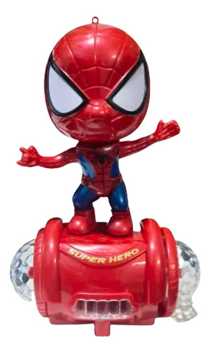 Boneco Homem Aranha Giratório Scooter Com Luz Colorida