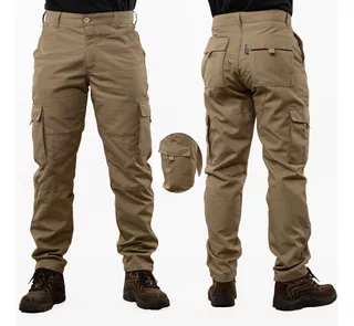 Calça Combat Masculina Tática Militar Ripstop Caqui 7 Bolsos