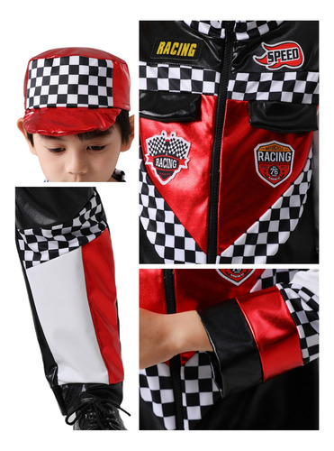 A Disfraz De Piloto De Carreras Overol Uniforme Con Gorra