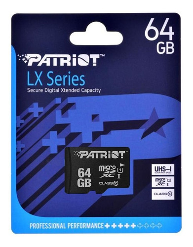Memoria Micro Sd 64gb Clase 10 Patriot Nueva Celular