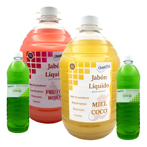 Flux Pack (10 Lt Jabón Para Manos + 2 Lt Lavatrastes)