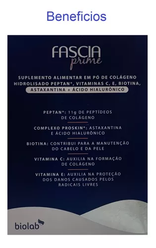 Biolab Fascia Prime Astaxantina + Hialurônico 30 Sachês no Shoptime