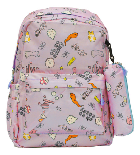 Mochila Escolar Diseño Infantil Para Laptop Con Cartuchera