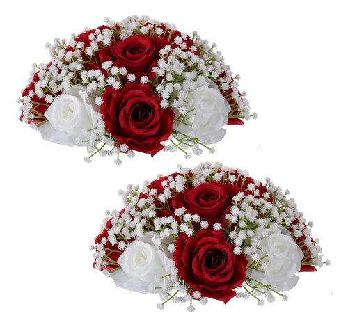 comprar Blosmon Centros De Mesa De Boda Con Bolas De Flores Falsas, 