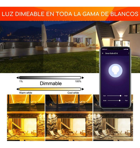 Imagen 2 de 8 de Foco Proyector Wifi Inteligente 220v 50w Blancos/color Rgb