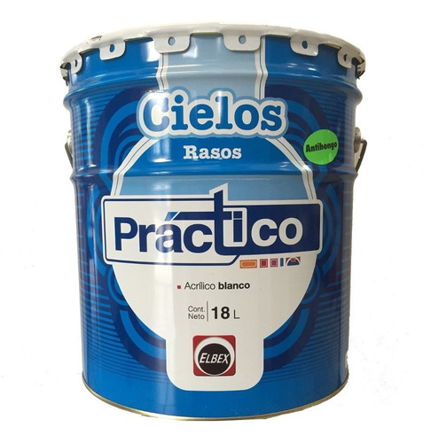 Pintura Para Cielos Rasos Practica Blanca 18 L. Antihongos