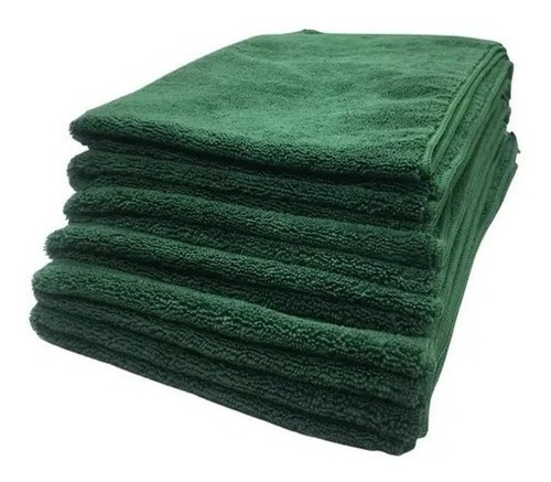 Pac (6 Unidades) Toalha De Microfibra Verde 80x50cm 400gsm Cor Verde-escuro