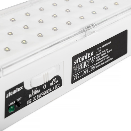 Luz de emergencia Atomlux 2045LED con batería recargable 220V blanca