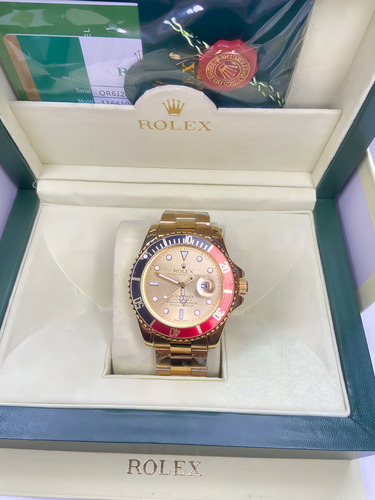 Relogio Rolex Submariner Dourado C Dour B Misto Com Caixa