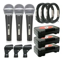 Comprar Kit 3 Microfones Arcano Renius-8 Com Cabo Xlr-p10 4,5m