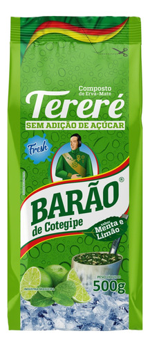 Erva-mate Barão de Cotegipe tereré menta e limão sem glúten 500 g