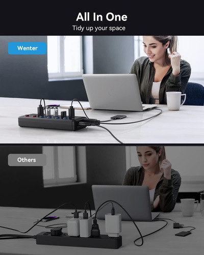 Hub Usb Alimentado, Divisor De Hub Usb 3.0