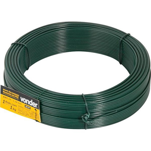 Arame Revestido Pvc 01kg Verde Bwg18 Vonder