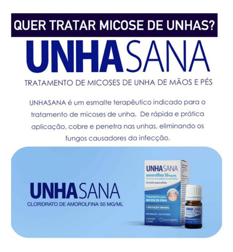 5 Unha Sana Unhasana Esmalte Tratamento Micose Unha Mão Pé