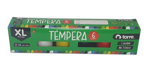 Tempera Torre Xl 6 Colores Lavable