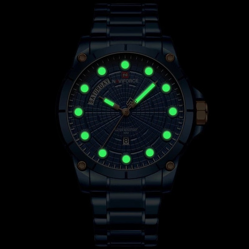 Relogio Pulso Luxo Masculino Naviforce 9152m Aço