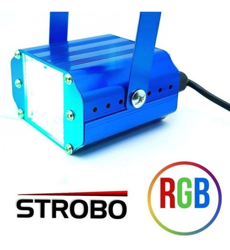 Mini Strobo Iluminação Led Rgb Efeito Flash Estroboscópico