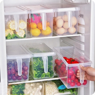 color blanco estante de almacenamiento contenedor de cocina Juego de 2 cajones de refrigerador organizador de plástico para nevera 