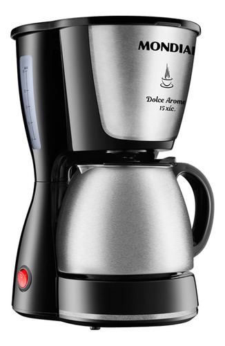 Cafeteira Mondial Dolce Arome C-34JI-15X semi automática preta e prateada de filtro 110V