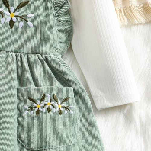 Jumper Corderoy Vestido Bebe Con Remera Manga Larga