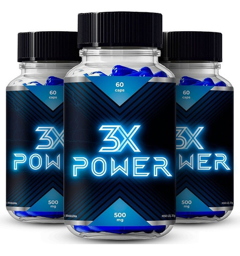 Suplemento Em Cápsulas 3x Power  Suplemento Alimentar 3x Power Homem Vitaminas 3x Power Homem Em Pote De 30ml 60 Un