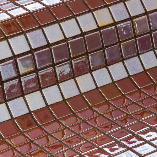 Mosaico Vidrio Piscina Metal Marron 2.5x2.5 Europeo Cj=2m² 