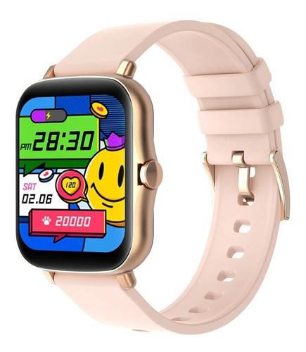 Imagen 2 de 10 de Smartwatch Colmi P8 Plus 1.69 Lcd Ips Gold Malla Rosa 45gr