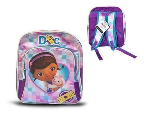 Imagem 3 de 3 de Mochila Infantil De Doutora Brinquedos Lilás Pequena 26cms