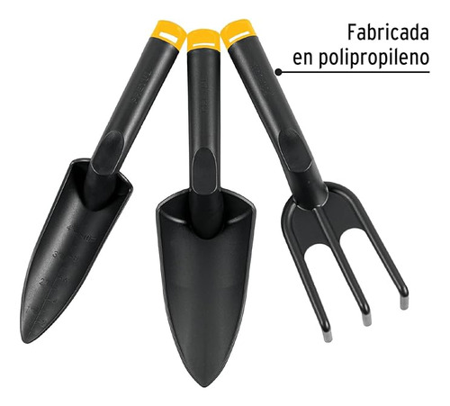 Juego 3 Herramientas Jardín Cuchara Pala Rastr Pretul 21709