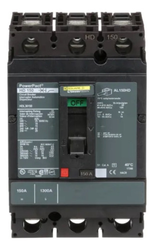 Interruptor Termomagnetico 150a Hdl36150 Squared 150amp