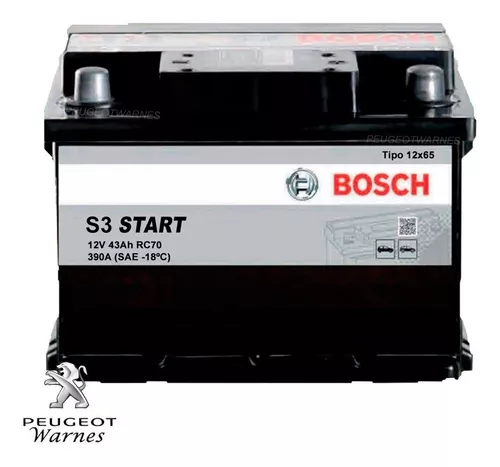 lente girar Ligadura Bateria 12x65 Amp. Bosch S3 Start Para Peugeot 206 | PeugeotWarnes