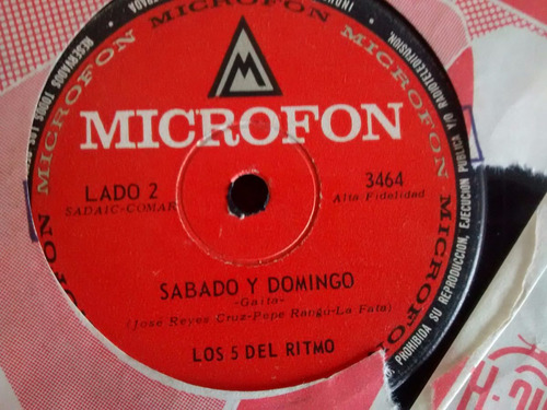 Vinilo Single De Los 5 Del Ritmo - El Conductor V ( P166