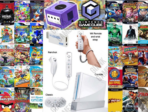 Wii 50 Juegos Y Gamecube 50 + Control Clásico + Hdmi Adapter