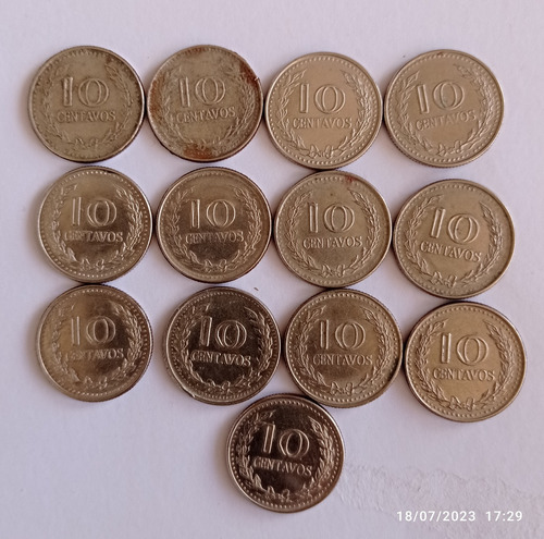 13 Monedas Colombia 10 Centavos 1978