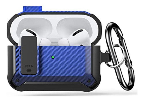 Funda Para AirPods Pro 2 , Cerradura Militar Azul